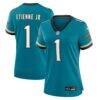 Travis Etienne Jr Jacksonville Jaguars Nike Women's Prowler Throwback Game Jersey - Teal - Front View