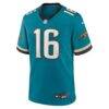 Trevor Lawrence Jacksonville Jaguars Nike Prowler Throwback Player Game Jersey - Teal - Side View