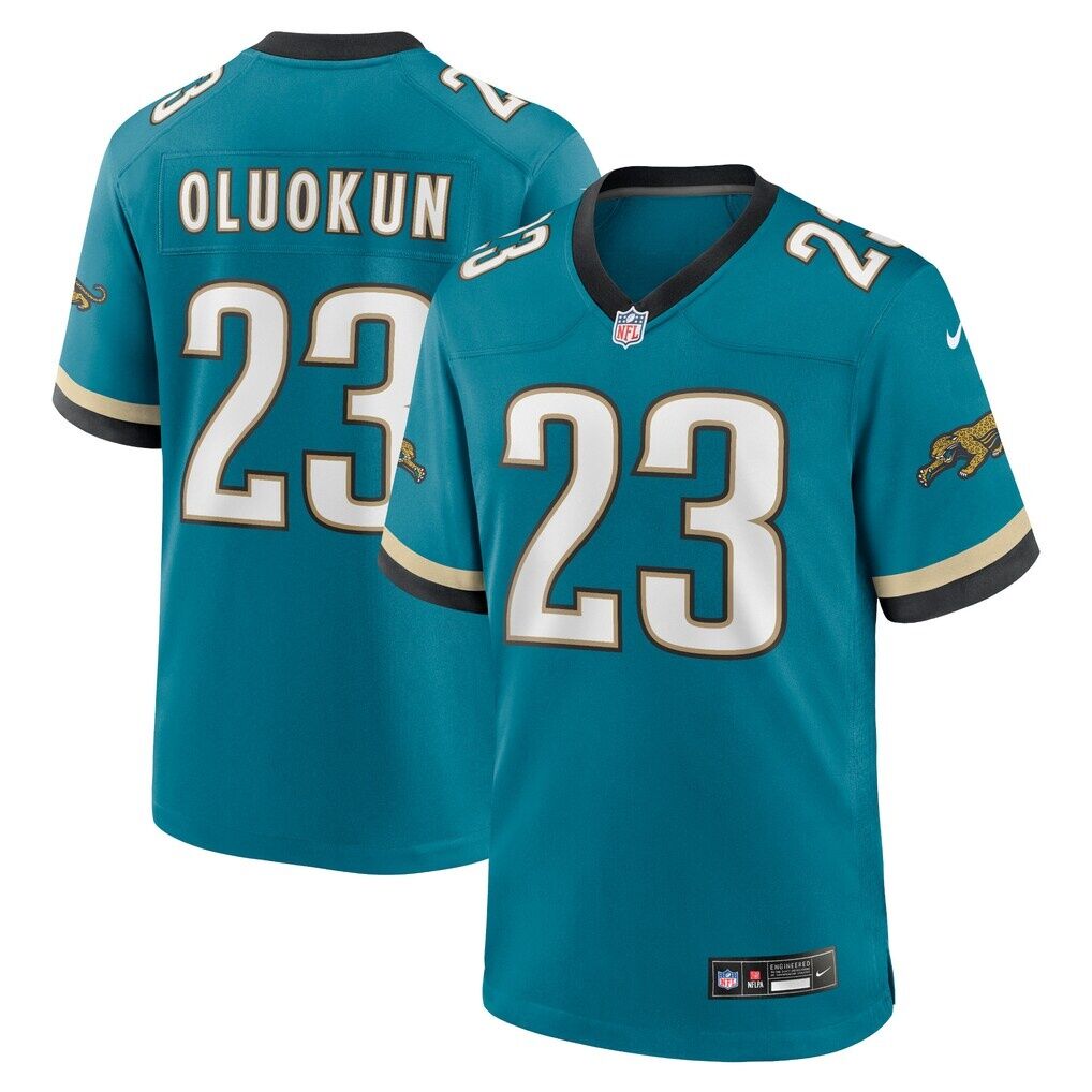 Foye Oluokun Jacksonville Jaguars Nike Prowler Throwback Player Game Jersey