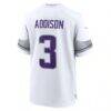 Jordan Addison Minnesota Vikings Nike Alternate Game Player Jersey - White - Detail View