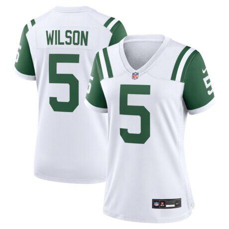 Garrett Wilson New York Jets Nike Women's Classic Alternate Game Jersey - White - Front View