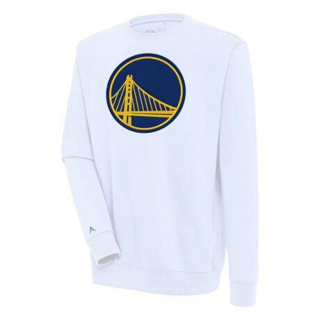 Golden State Warriors Antigua Victory Pullover Sweatshirt - White - Front View