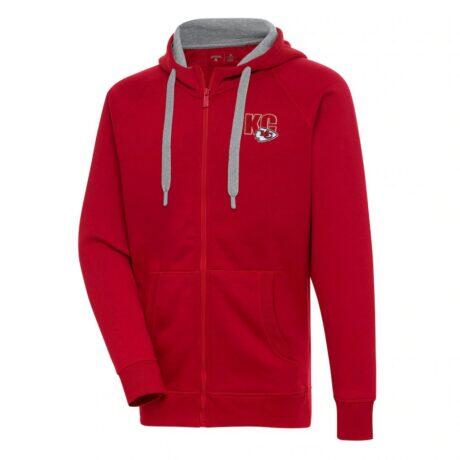Kansas City Chiefs Antigua Victory Full-Zip Hoodie - Red - Front View