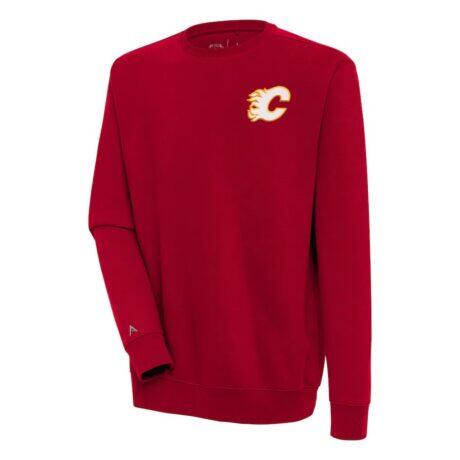 Calgary Flames Antigua Victory Pullover Sweatshirt - Red - Front View