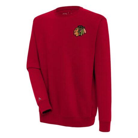 Chicago Blackhawks Antigua Victory Pullover Sweatshirt - Red - Front View