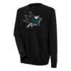 San Jose Sharks Antigua Victory Pullover Sweatshirt - Black - Front View