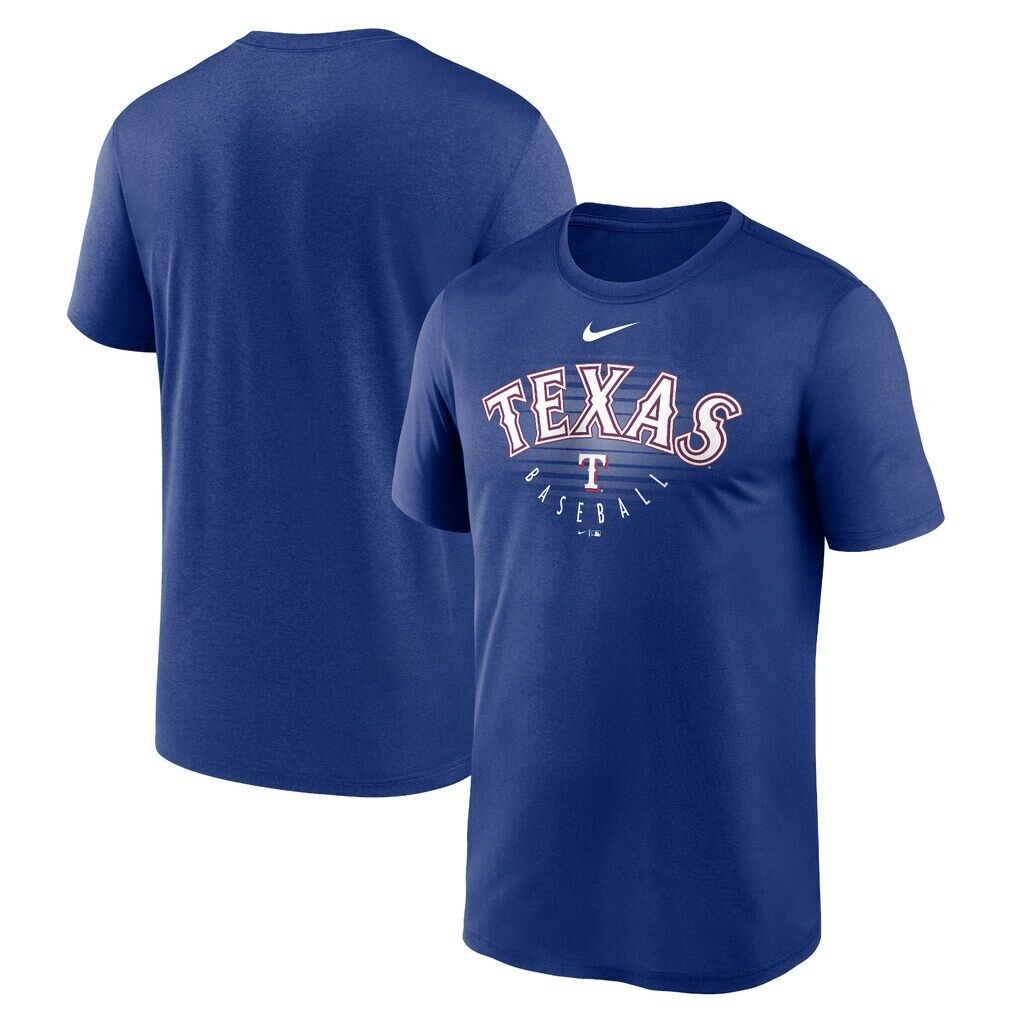 Texas Rangers Nike Wordmark Outline Legend T-Shirt – Royal