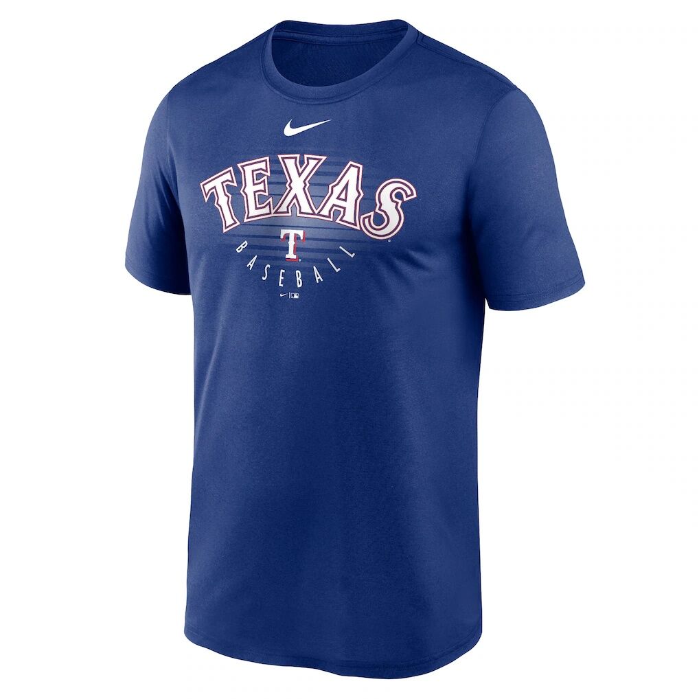 Texas Rangers Nike Wordmark Outline Legend T-Shirt – Royal