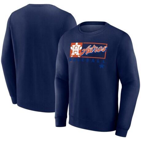 Houston Astros Fashion7 Focus Fleece Pullover Sweatshirt - Navy - Front View