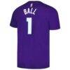 LaMelo Ball Charlotte Hornets Jordan Brand 2022/23 Statement Edition Name & Number T-Shirt - Purple - Detail View