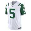 Garrett Wilson New York Jets Nike Classic Alternate Vapor F.U.S.E. Limited Jersey - White - Side View