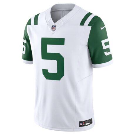 Garrett Wilson New York Jets Nike Classic Alternate Vapor F.U.S.E. Limited Jersey - White - Side View