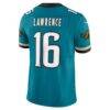 Trevor Lawrence Jacksonville Jaguars Nike Prowler Throwback Vapor F.U.S.E. Limited Jersey - Teal - Detail View