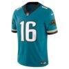 Trevor Lawrence Jacksonville Jaguars Nike Prowler Throwback Vapor F.U.S.E. Limited Jersey - Teal - Side View