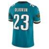 Foye Oluokun Jacksonville Jaguars Nike Prowler Throwback Vapor F.U.S.E. Limited Jersey - Teal - Detail View