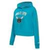 Charlotte Hornets Pro Standard Women's 2023/24 City Edition Cropped Pullover Hoodie - Teal - Side View