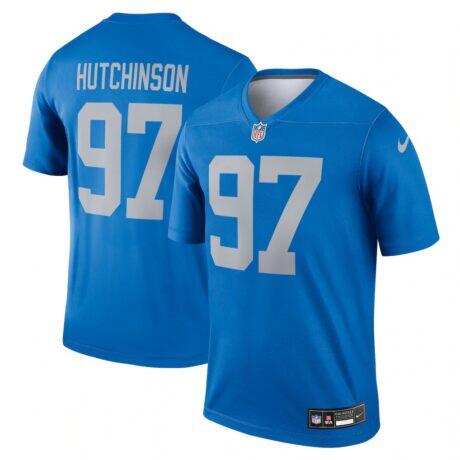 Aidan Hutchinson Detroit Lions Nike Legend Player Performance Top - Blue - Front View