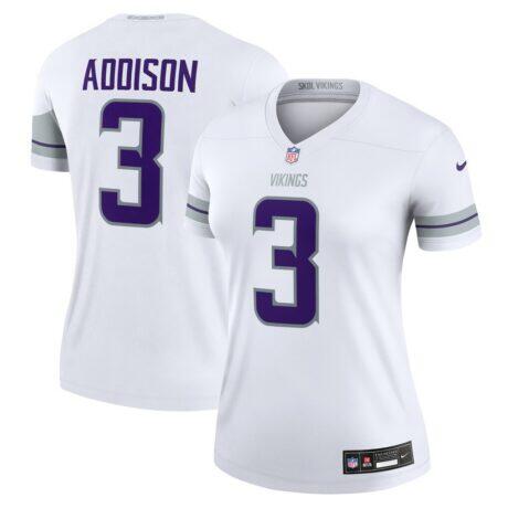 Jordan Addison Minnesota Vikings Nike Women's Alternate Legend Player Performance Top - White - Front View
