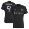 Sam Surridge Nashville SC adidas 2023 Man In Black Kit Replica Player Jersey - Black - Front View