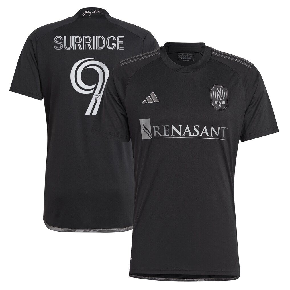 Sam Surridge Nashville SC adidas 2023 Man In Black Kit Replica Player Jersey
