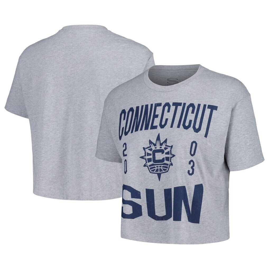 Connecticut Sun Stadium Essentials Women's City Year Cropped T-Shirt - Heather Gray