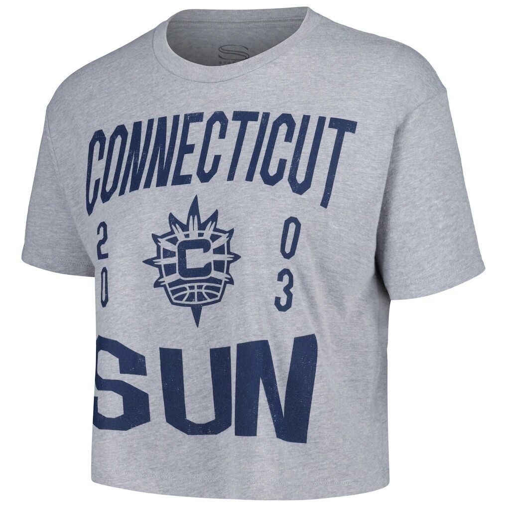 Connecticut Sun Stadium Essentials Women's City Year Cropped T-Shirt - Heather Gray