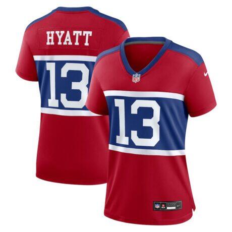 Jalin Hyatt New York Giants Nike Women's Alternate Player Game Jersey - - Front View