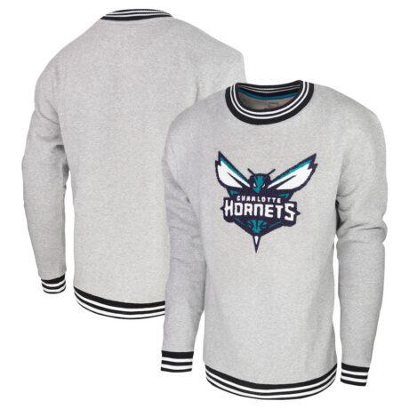Charlotte Hornets Stadium Essentials Club Level Pullover Sweatshirt - Heather Gray