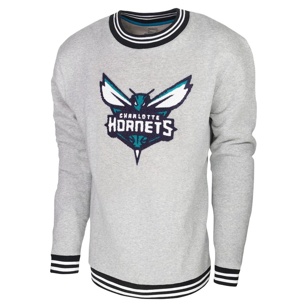 Charlotte Hornets Stadium Essentials Club Level Pullover Sweatshirt – Heather Gray