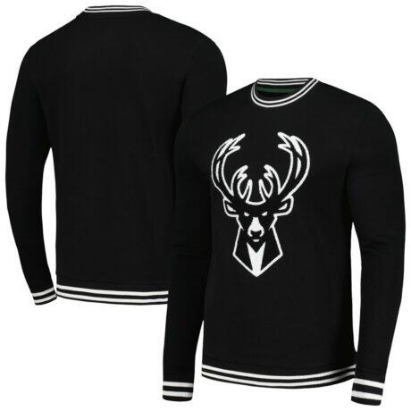 Milwaukee Bucks Stadium Essentials Club Level Pullover Sweatshirt - Black - Front View