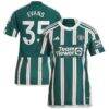 Jonny Evans Manchester United adidas Women's 2023/24 Away Replica Player Jersey - Green - Front View