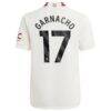 Alejandro Garnacho Manchester United adidas Youth 2023/24 Third Replica Player Jersey - White - Detail View