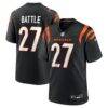 Jordan Battle Cincinnati Bengals Nike Team Game Jersey - Black - Front View