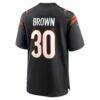 Chase Brown Cincinnati Bengals Nike Team Game Jersey - Black - Detail View