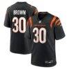 Chase Brown Cincinnati Bengals Nike Team Game Jersey - Black - Front View