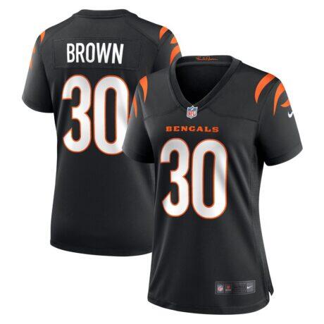 Chase Brown Cincinnati Bengals Nike Women's Team Game Jersey - Black - Front View