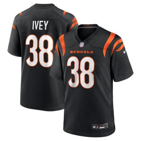 DJ Ivey Cincinnati Bengals Nike Team Game Jersey - Black - Front View