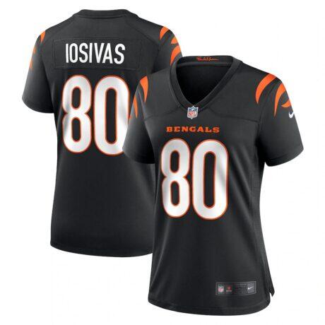 Andrei Iosivas Cincinnati Bengals Nike Women's Team Game Jersey - Black - Front View