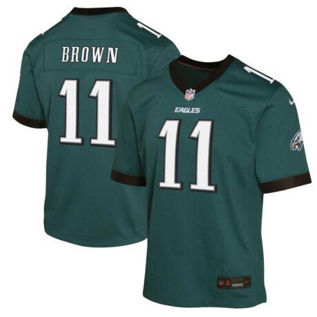 A.J. Brown Philadelphia Eagles Nike Youth Game Jersey - Green - Front View