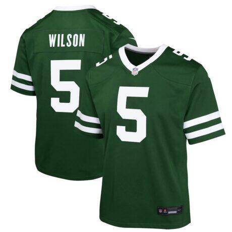 Garrett Wilson New York Jets Nike Youth Game Jersey - Green - Front View