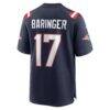 Bryce Baringer New England Patriots Nike Team Game Jersey - Navy - Detail View