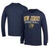 College of New Jersey Lions Champion Icon Logo Basketball Jersey Long Sleeve T-Shirt - Navy - Front View