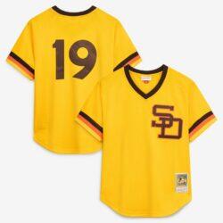 Tony Gwynn San Diego Padres Mitchell & Ness Authentic Batting Practice Jersey - Gold - Front View