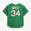 David Ortiz Boston Red Sox Mitchell & Ness Cooperstown Collection Mesh Batting Practice Jersey - Kelly Green - Detail View
