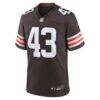 Mohamoud Diabate Cleveland Browns Nike Team Game Jersey - Brown - Side View