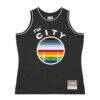 Golden State Warriors Mitchell & Ness Hardwood Classic Pride Jersey - Black - Side View
