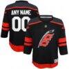 Carolina Hurricanes Youth Home Replica Custom Jersey - Black - Front View