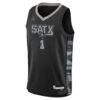 Victor Wembanyama San Antonio Spurs Jordan Brand Youth Swingman Jersey - Black - Side View