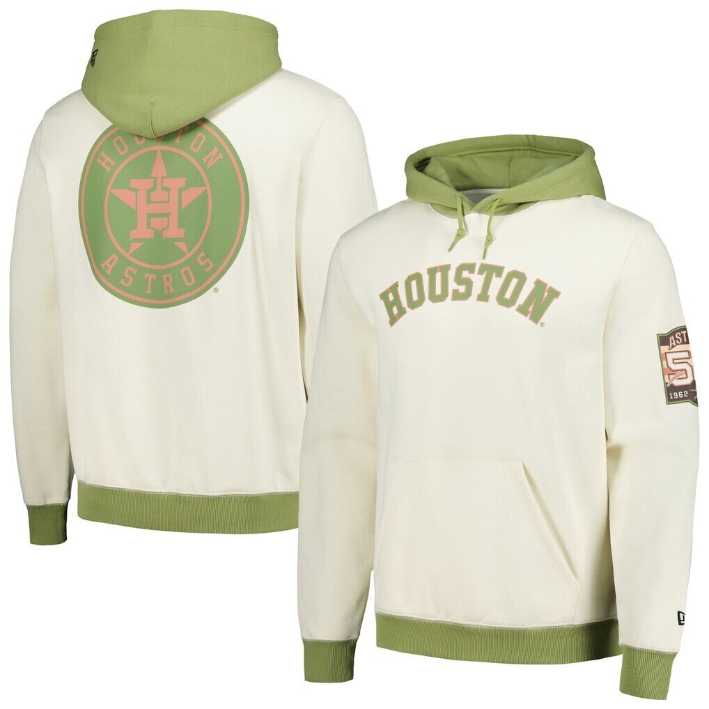 Houston Astros New Era Color Pop Pullover Hoodie – Cream/Green