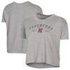 Haverford College Alternative Apparel Women's Retro Jersey Headliner Cropped T-Shirt - Gray - Front View